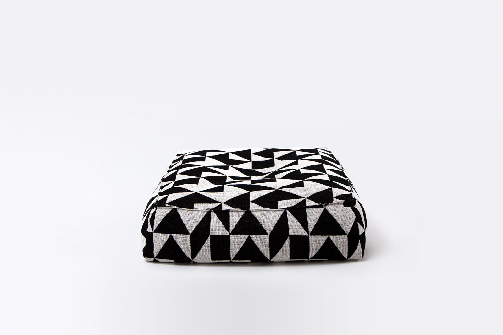 Ex-display - Alby Large Square Floor Cushion Black And White Fabric