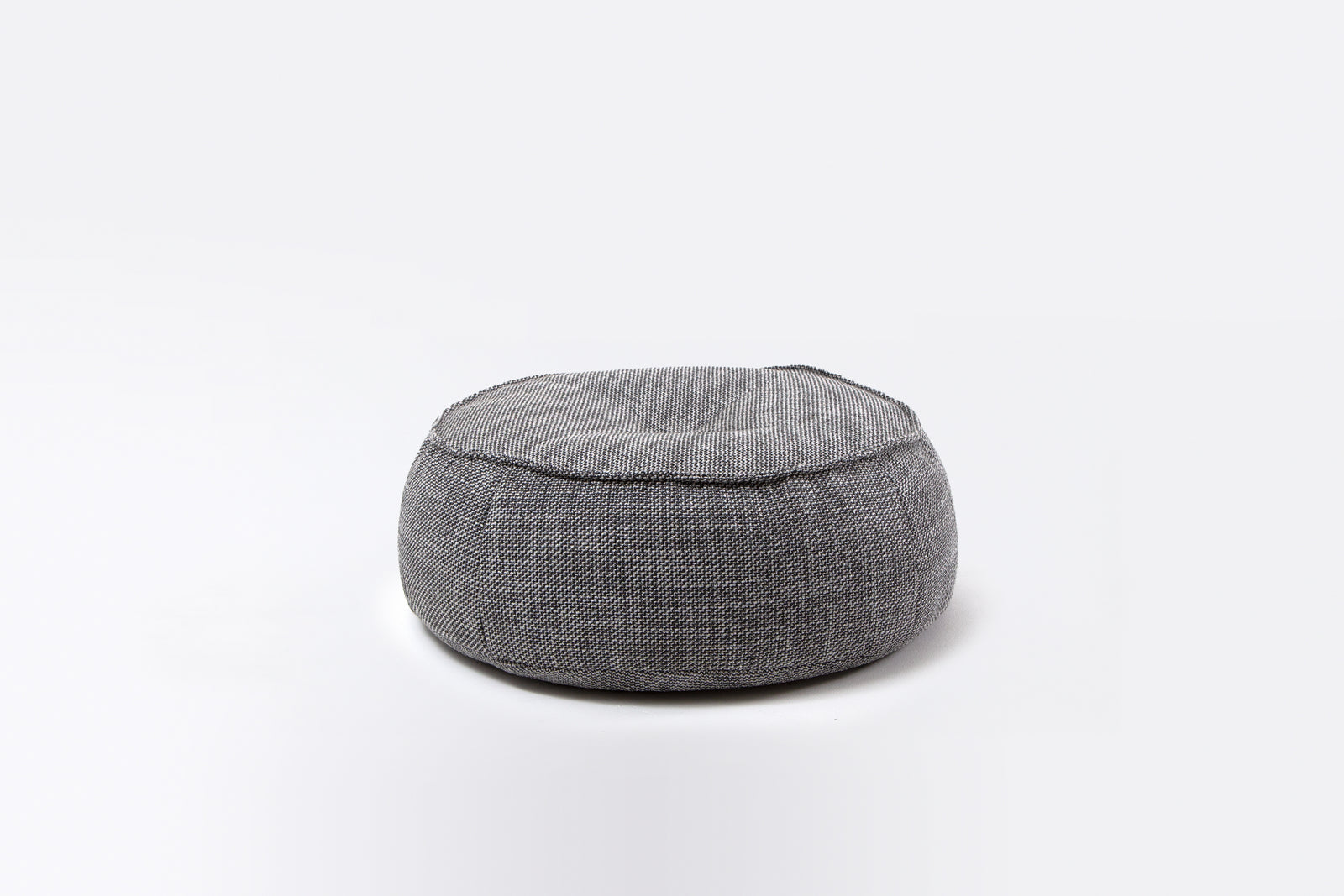 Ex-display - Alby Small Round Floor Cushion Grey And White Weave