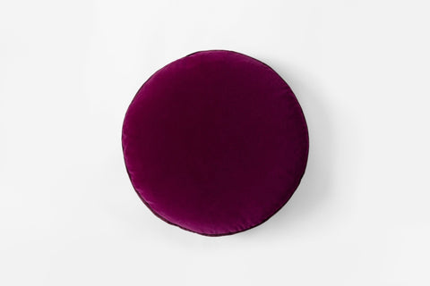 Elk Round Cushion Raspberry & Blackberry Velvet Round 60cm Dia Raspberry & Blackberry