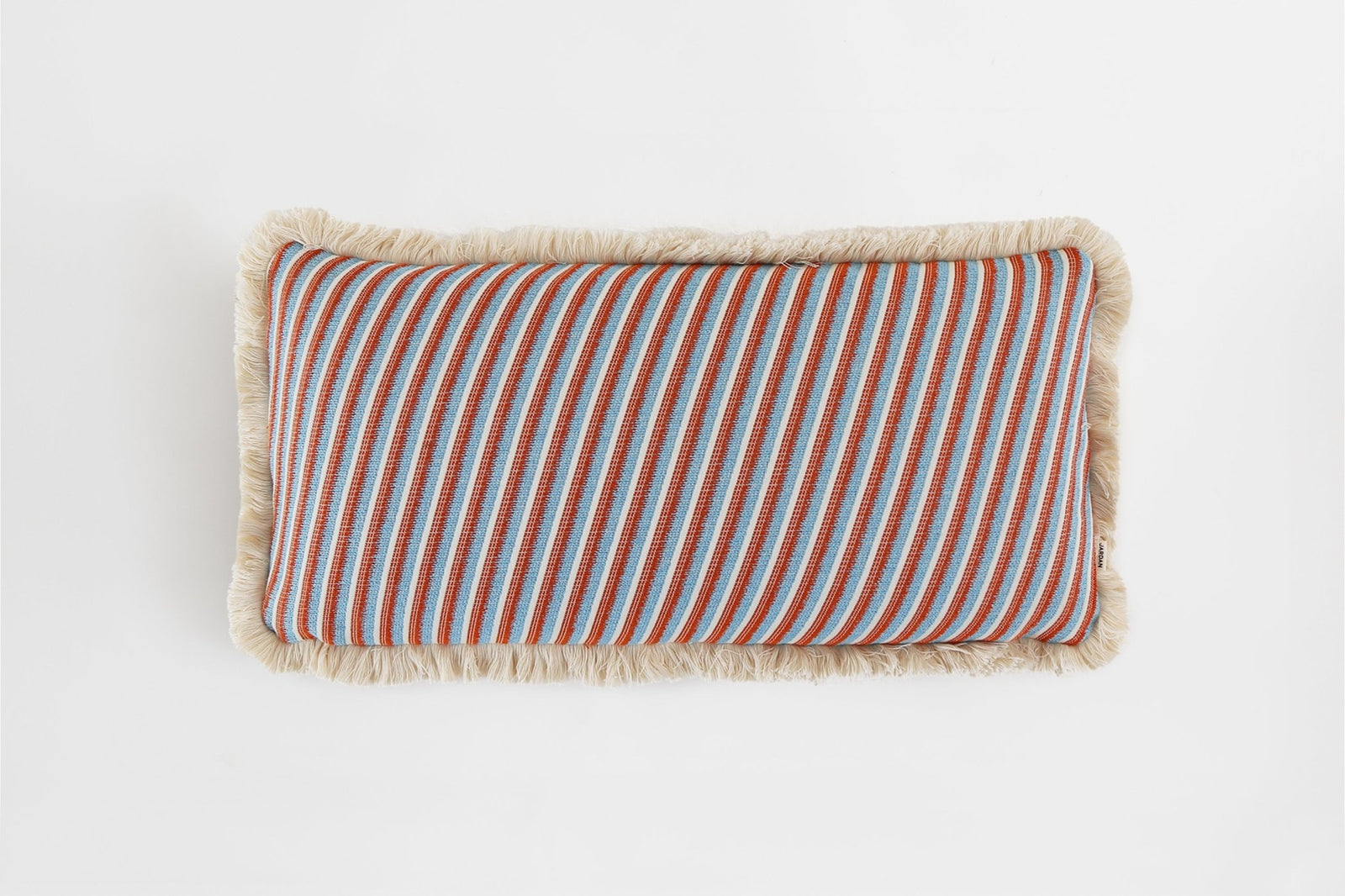 Gelati Fringe Cushion Bubblegum Wool Rectangle 30 x 60cm Bubblegum & Natural Fringe